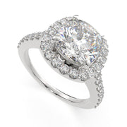 Bianca Cushion Cut Halo Pave Engagement Ring Setting - Nivetta